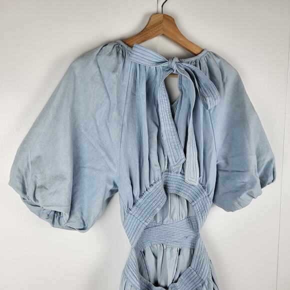 Anthropologie x Love the Label Puff Sleeve Mini Dress in Powder Blue | XS - Picture 6 of 7